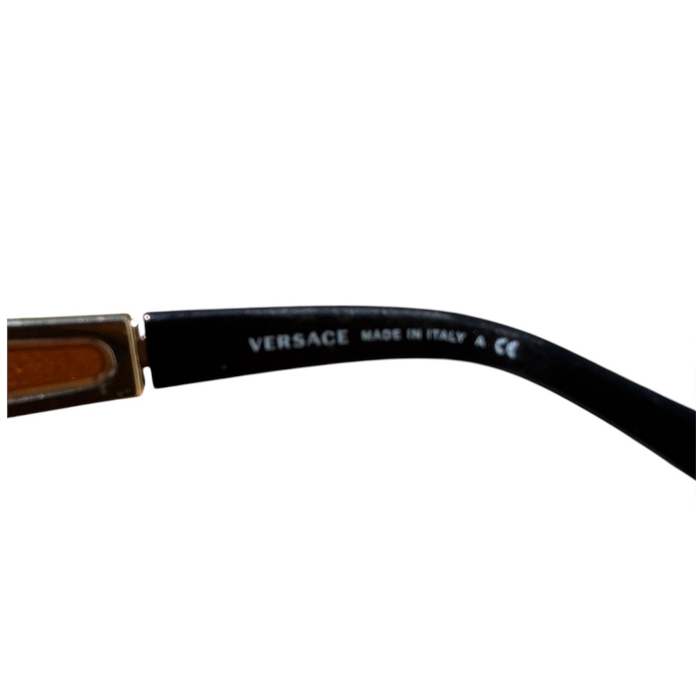 Versace Shield Sunglasses Gold Brown Medusa Italy VE 2206 - Picture 12 of 16